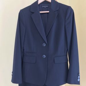 Antonio Melani Navy Pinstripe Suit w/ Pencil Skirt